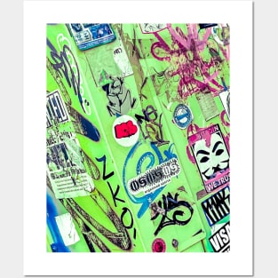 Green Graffiti Street Art Sticker Tag NYC Posters and Art